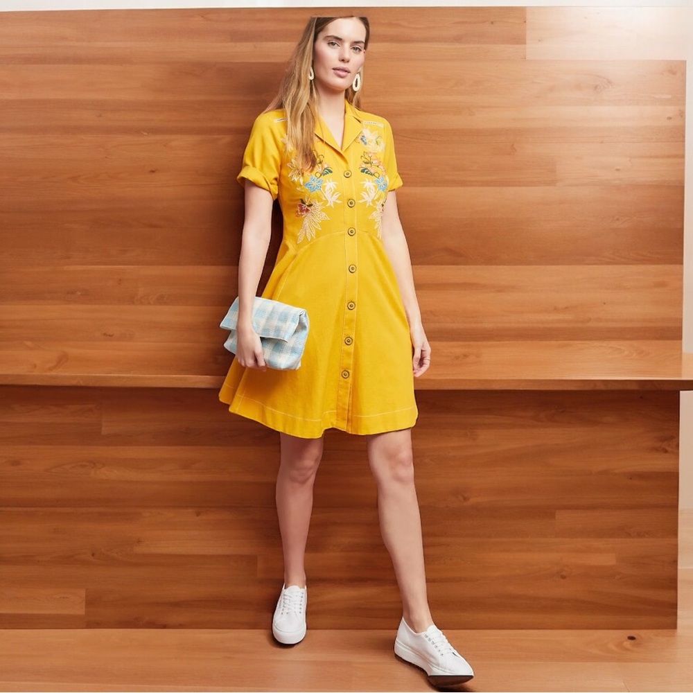 OPEN TO OFFERS Anthropologie Maeve Varadero Collared Shirtdress Size 6